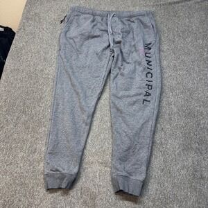 Municipal Sport Utility Gear Mens XL Gray Joggers Sweatpants Logo Graphic 1265